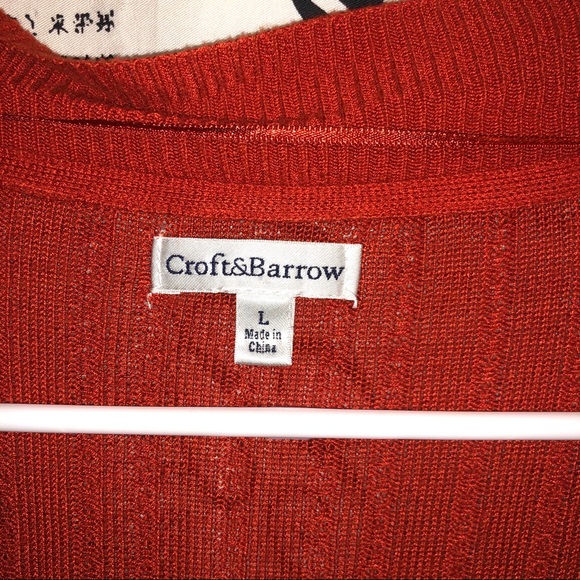 Croft & Barrow Orange Cardigan size L - Picture 3 of 4